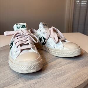 Converse Star Player Leather Low White Green Women’s 6.5 Men’s 5 Sneakers